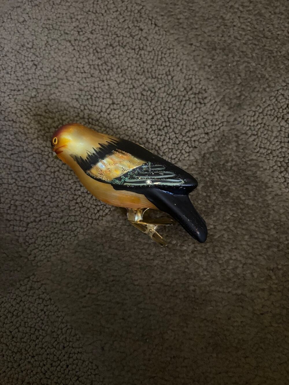 Vintage Decorative Bird Figurine with Painted Details